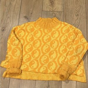 Free People Yellow Cowl Neck Sweater